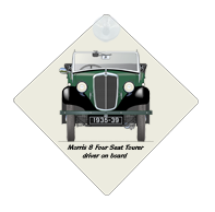 Morris 8 4 seat Tourer 1935-39 Car Window Hanging Sign